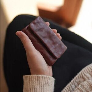 Classic Brown Leather Men's Card Wallet
